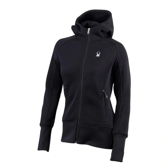 Spyder Full Zip Hoodie Mid Weight  Black Sweater Size XL - Picture 1 of 15